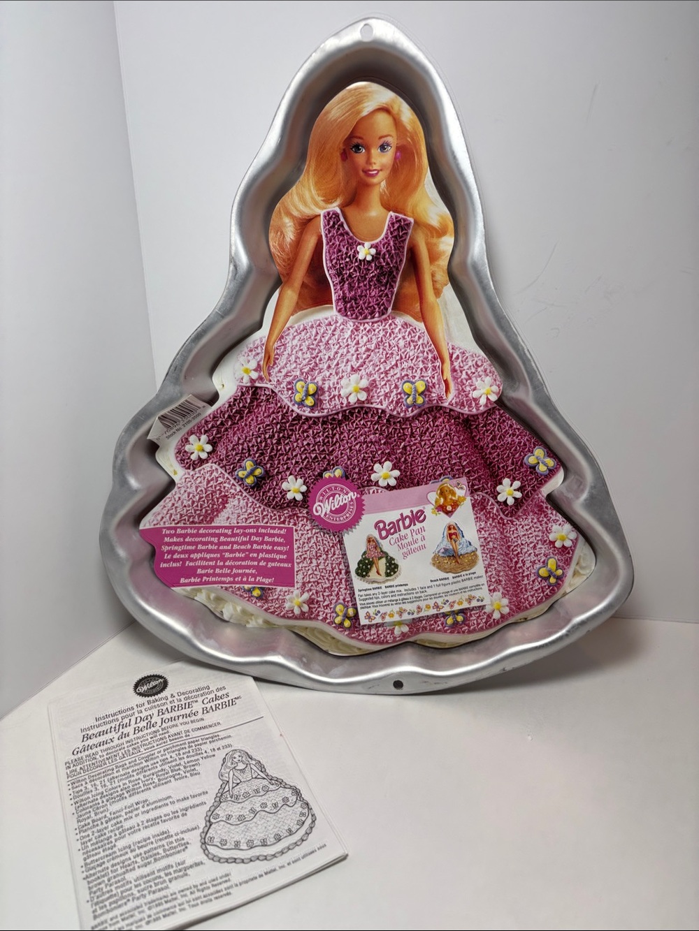 Wilton Barbie Cake Pan with Pink and Purple Dress Insert
